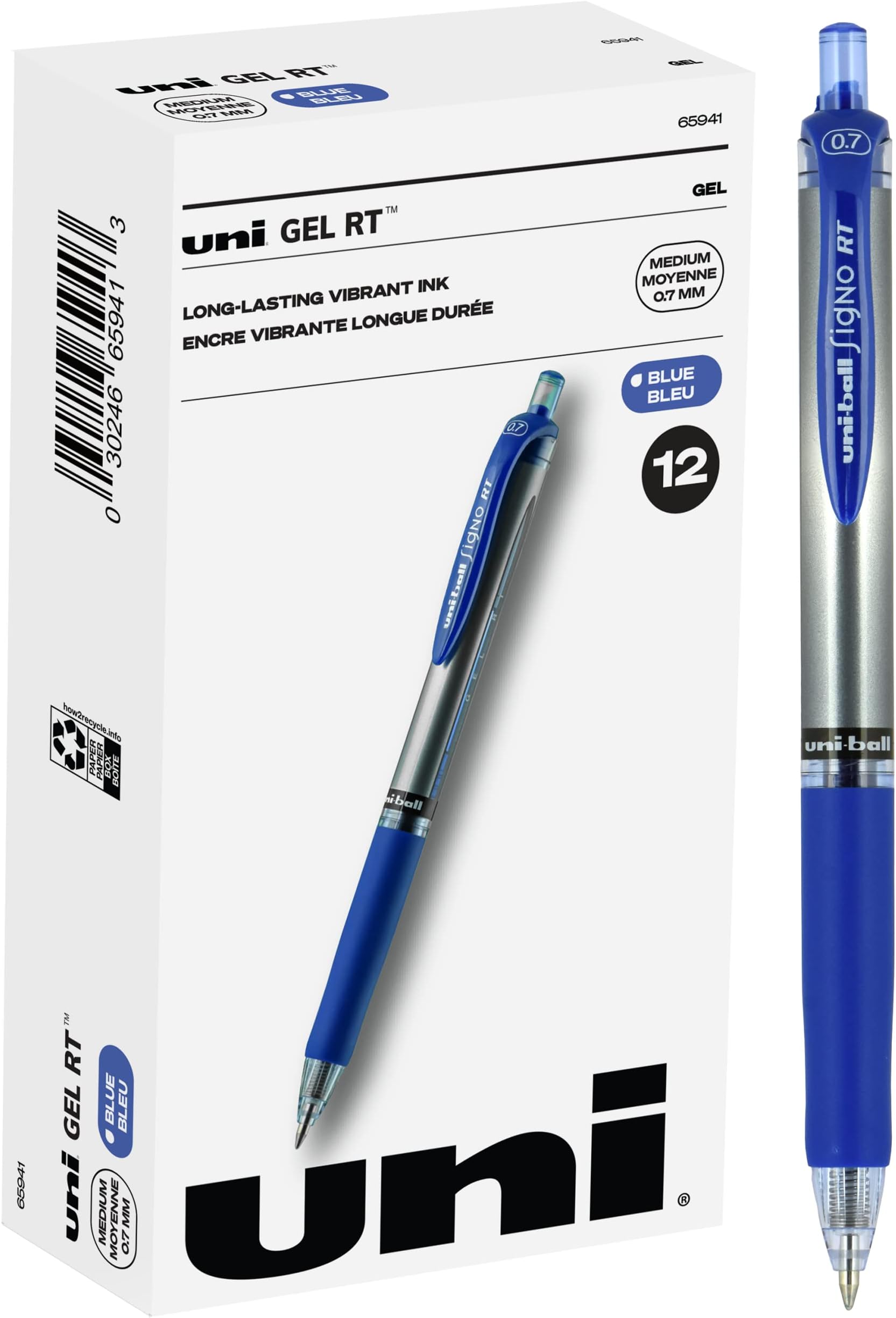 Uni-Ball Signo 307 Medium Point Gel Pens - 0.7mm Red Rollerball, 9-Pack With Smooth Skip-Free Ink
