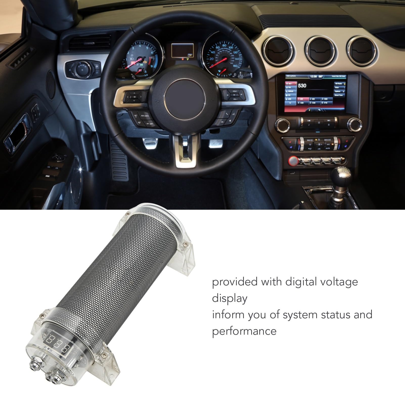 3 Farad Car Capacitor - Condensador De Potencia De Audio Digital con Pantalla LED De Voltaje.