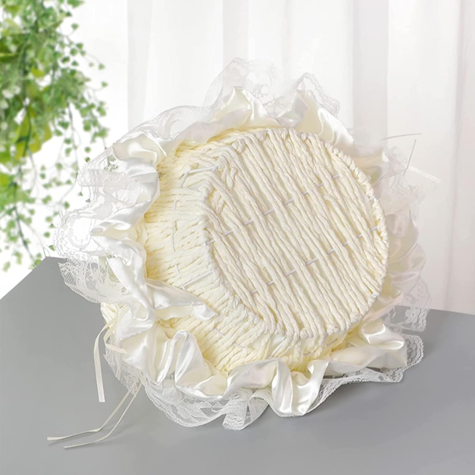Cestini per Matrimoni, Cesto Matrimonio, Cestini da Matrimonio, Accessorio Indispensabile per i Matrimoni, Ottimo Regalo per Damigelle o Fioristi (Bianco Sporco)