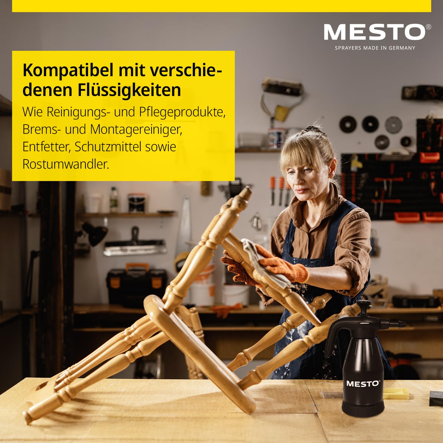 MESTO Cleaner Super Extreme 1.5 Pulverizador de presión 1,5L | Pulverizador para Productos de Limpieza | Pulverizador de Bomba | Pulverizador de presión para automoción e Industria
