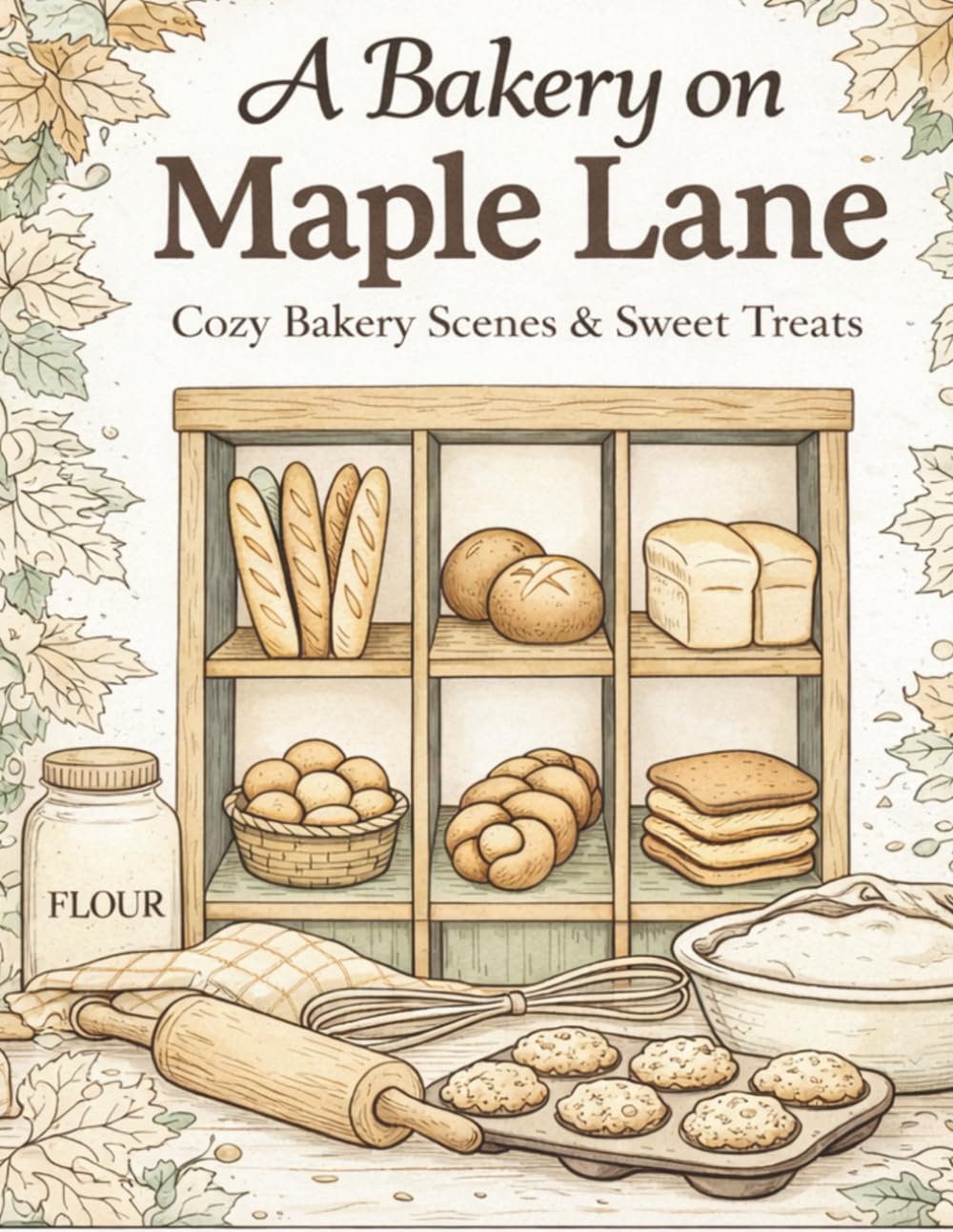 A Bakery on Maple Lane: Cozy Bakery Scenes, Sweet Treats, and Relaxing Coloring Pages for Ages 10+