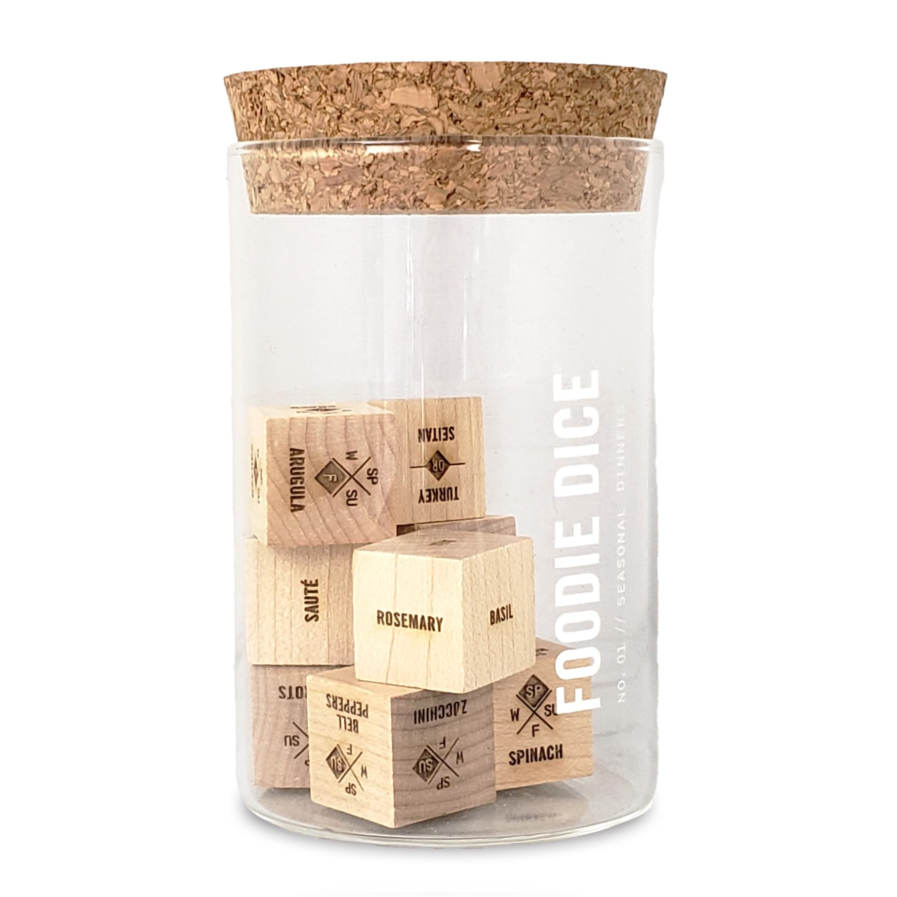 Two Tumbleweeds Foodie Dice® No. 1 Seasonal Dinners (Tumbler) - Classic Edition: Laser Engraved Wood Food Dice for Cooking Inspiration - Cooking Gift, Foodie Gift, Hostess Gift