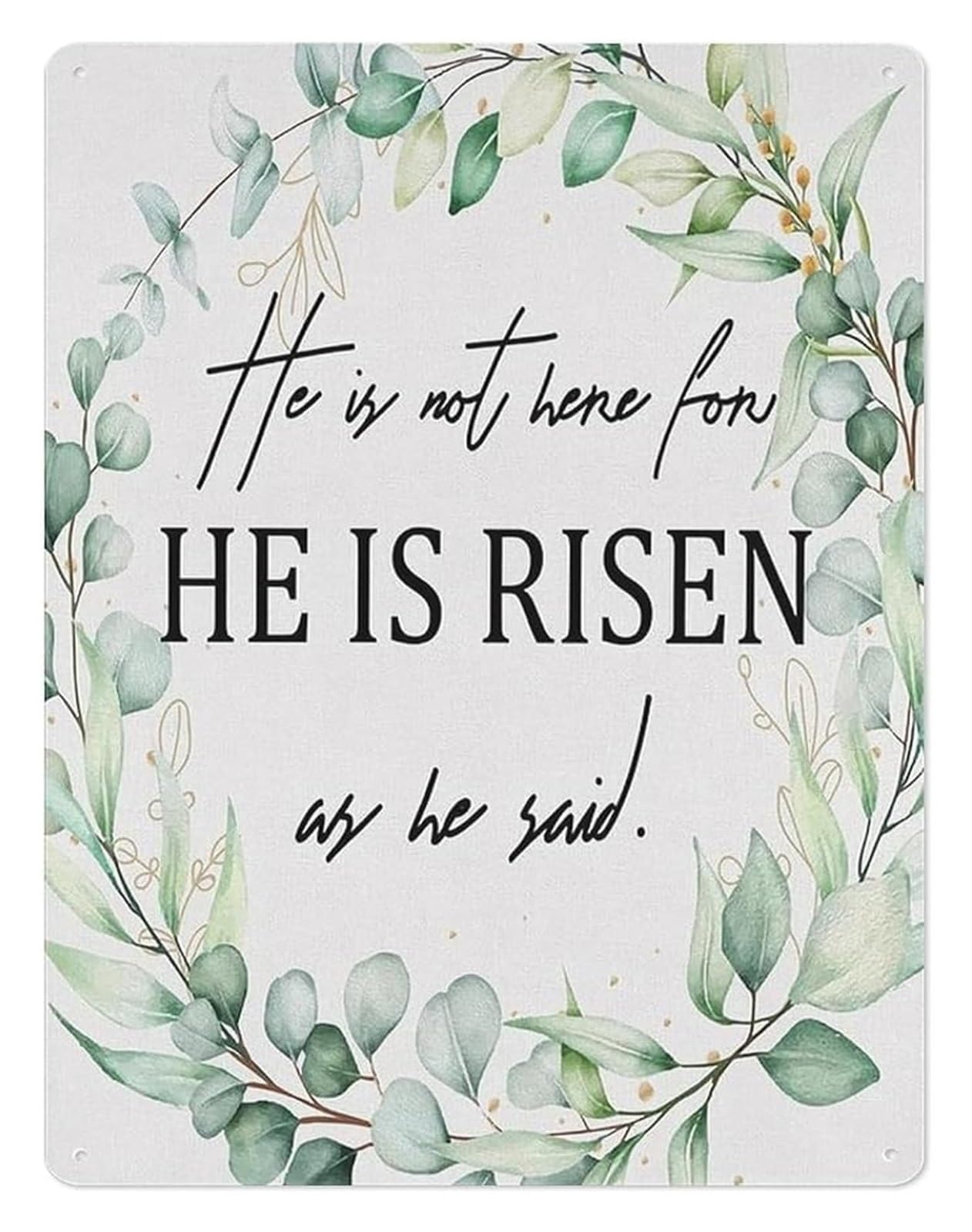 MQXFCZUX Alleluia He Is Risen Metal Tin Sign 8 X 12 in Rustic Christian Decor Plaque for Garage Patio