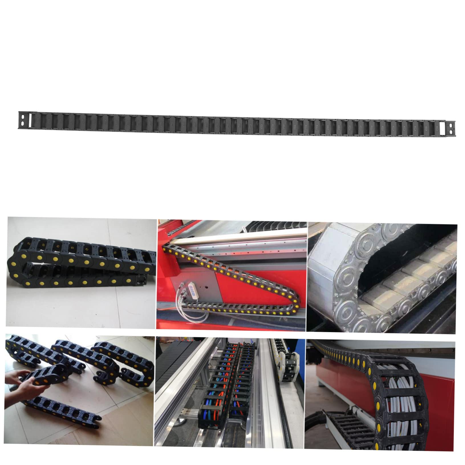 CHILDWEET 1m Semi-Closed CNC Drag Chain Cable Carrier Plastic Cable Chain for Machine Tool Accessories Easy Install Low Noise