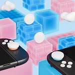 PlayVital Button Caps + Thumb Grip Set for Nintendo Switch 2, 2 Silicone Colorful ABXY Directional Button Covers & 2 Joystick Caps for Joycon - White