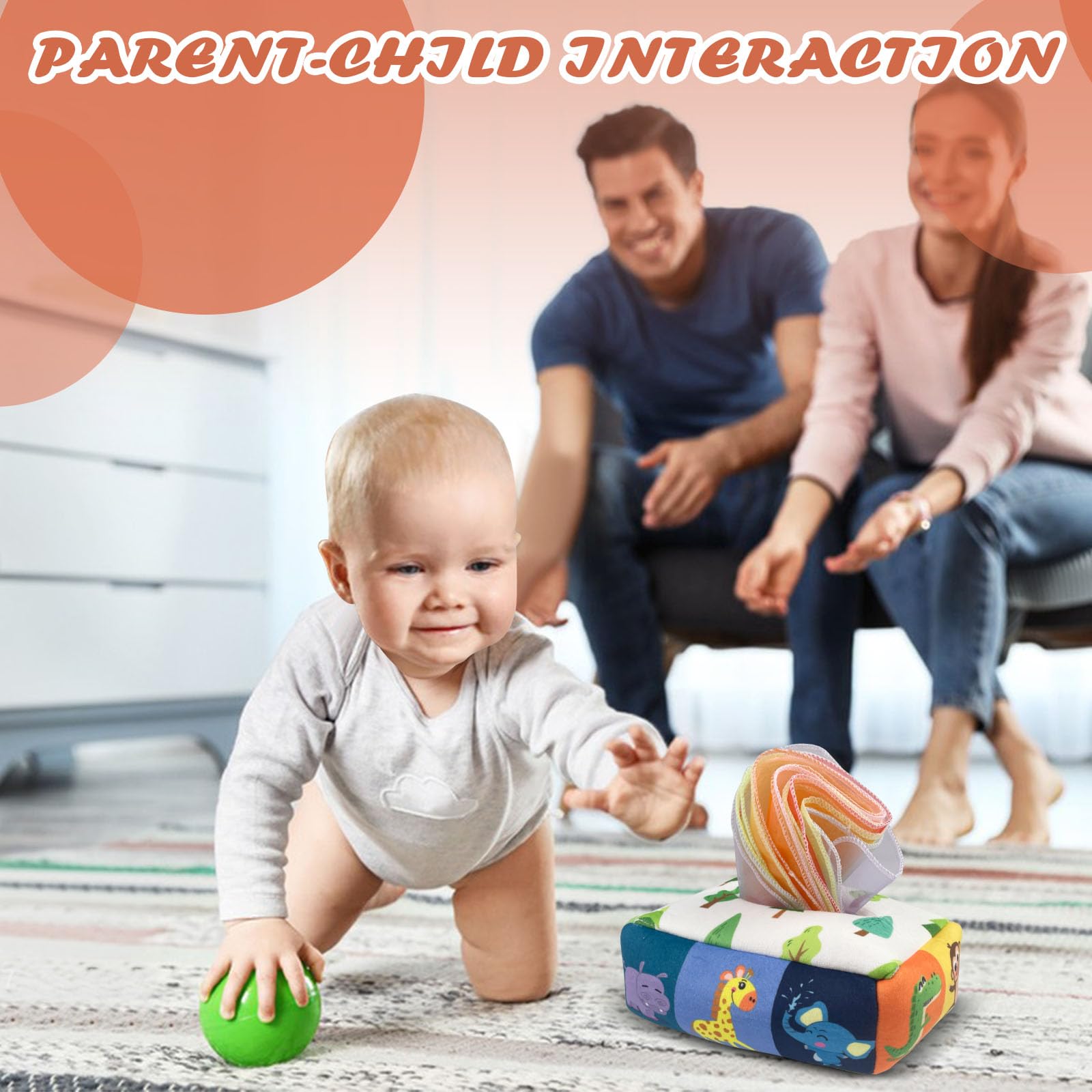 Vanplay Jouet Bebe 6 Mois Jeux Montessori Jouet Sensoriel Bebe Boîte à Mouchoirs Jouets D'activité et de Développement pour Bébés 6 12 Mois
