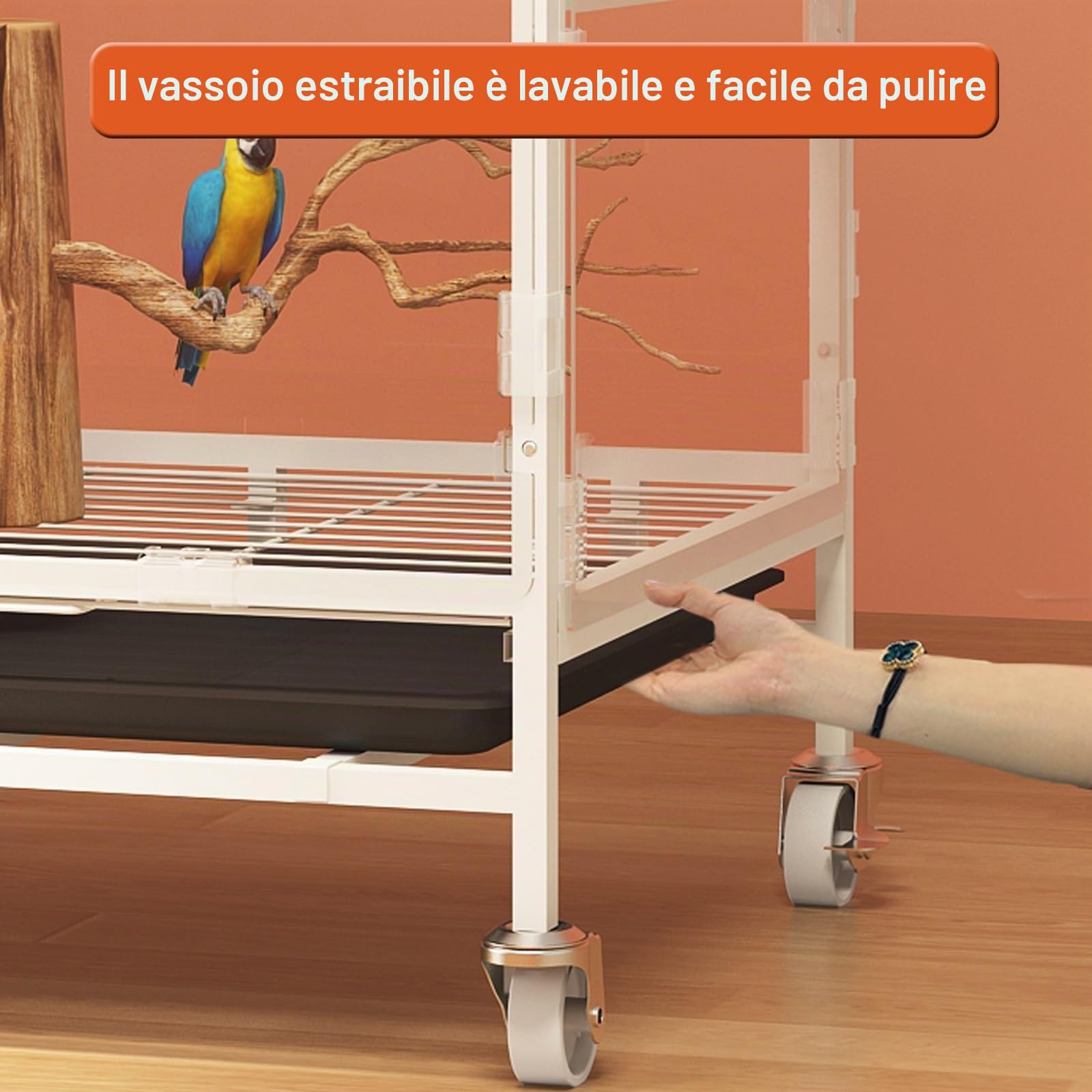 Gabbia per Uccelli Grande in Acciaio battuto da 30,3 Pollici per calopsitte, quaccheri Grigi africani, amazzoni, parrocchetti del Sole, conuri dalle guance Verdi, piccioni, Gabbia