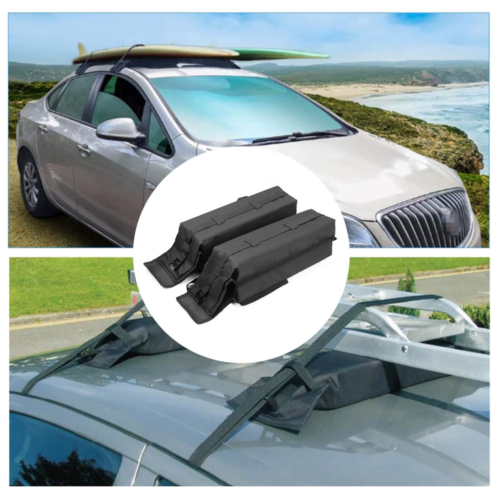 Dachsammlung Für Faltbare Weiche Auto-Pads, Universal Automatische | Dachträger, Surf-Rack Ohne Querträger, Leichte Lastunterstützung | Einfache Riemen P