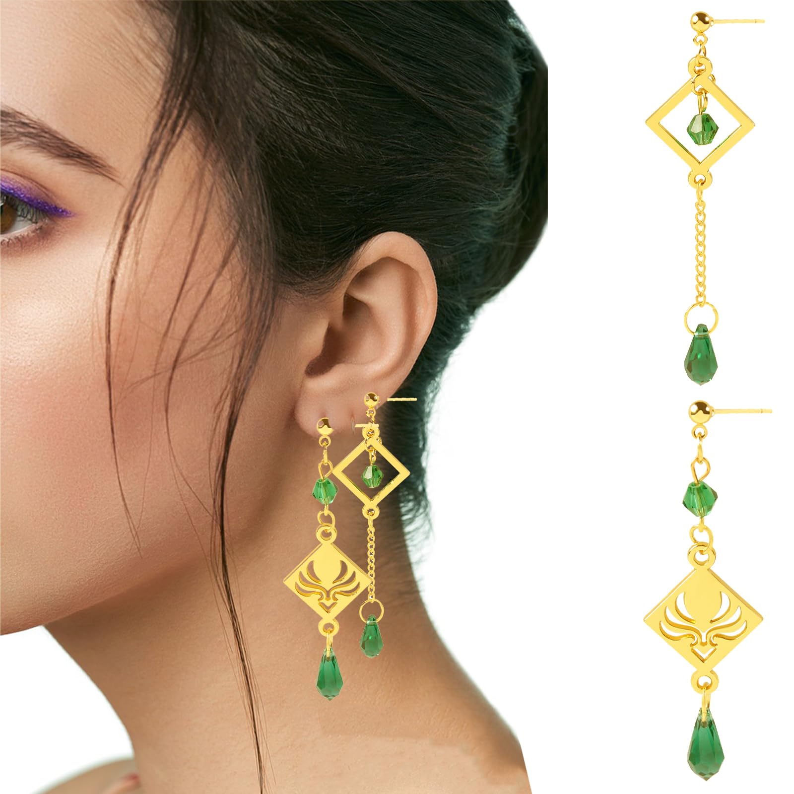 PQKL-party Genshin Impact Aretes de Mujer, Venti, Zinc, Dangle, Elegantes y Hermosos para Fans de Genshin Impact