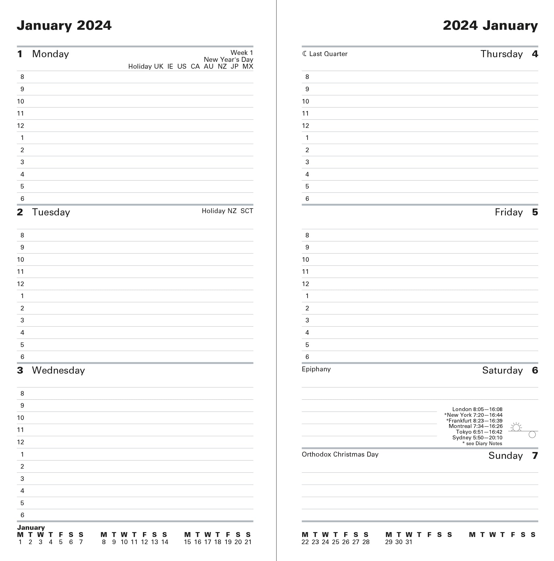Letts Classic Slim 2024 - Agenda Semanal Con Vista Semanal Y