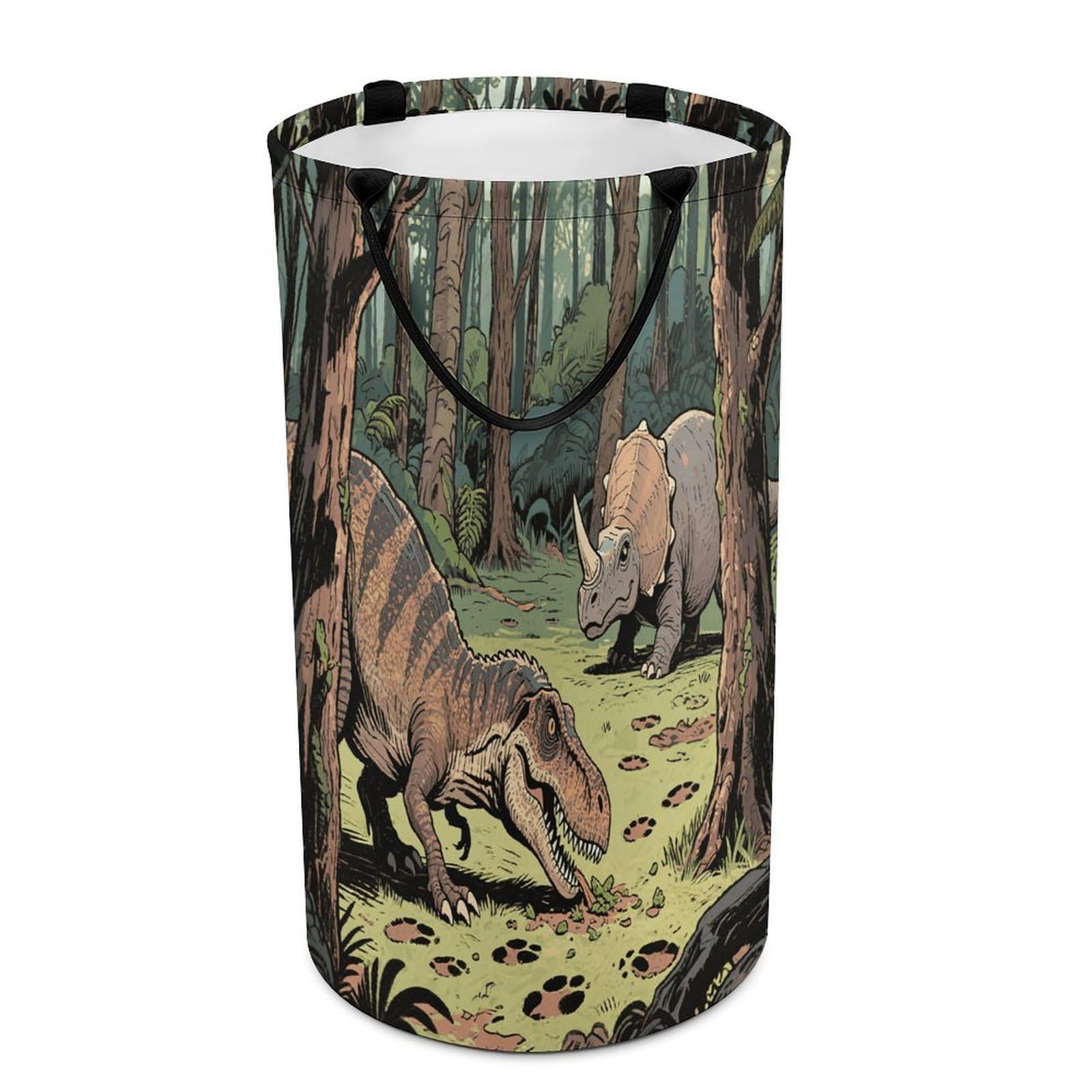 Dinosaur Jungle Dirty Clothes Basket Large Capacity Laundry Basket Freestanding Laundrys Hampers Tall Collapsible Clothes Hamper for Blankets Toys