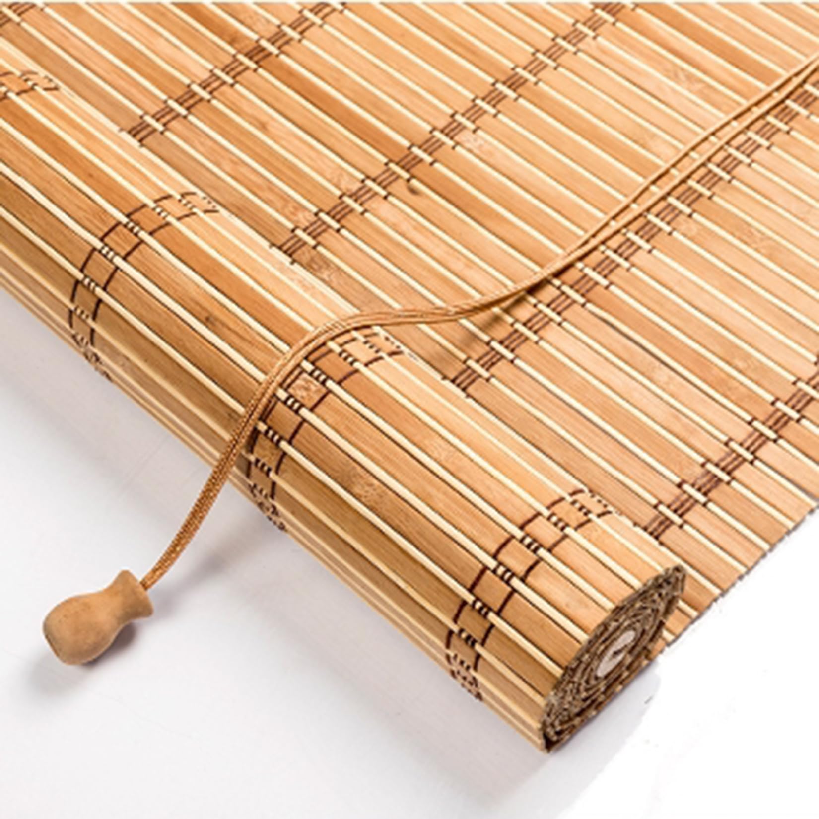 Stores romains filtrant la lumière en bois de bambou haute finition