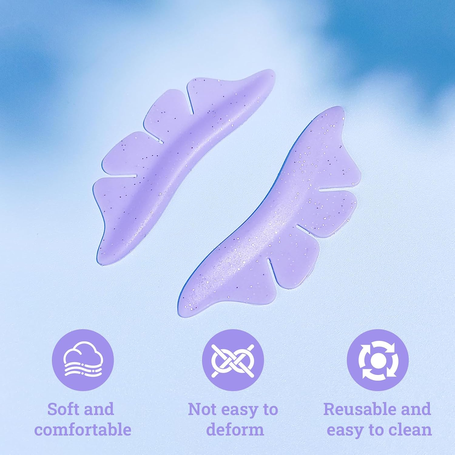 Lower Korean Lash Lift Pads Eyelash Perm Rods Lash Lift Shields for Perming Lower Lashes Reusable for Salon (Purple)