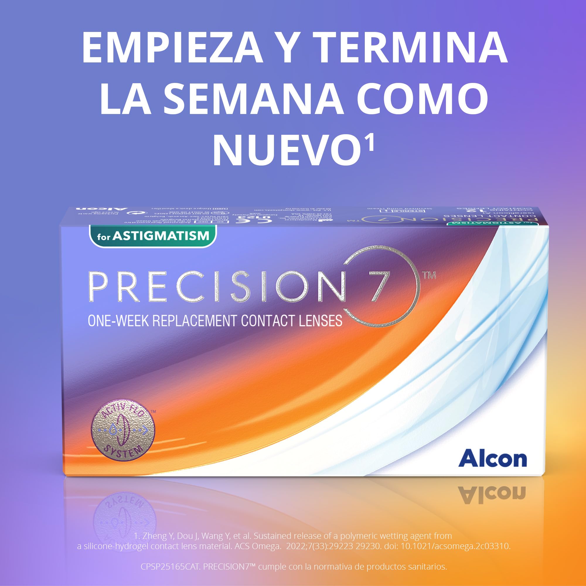 PRECISION7 Toric lentes semanales | 12 uds | cil 0.75 | eje 20 | -2.00 dpt