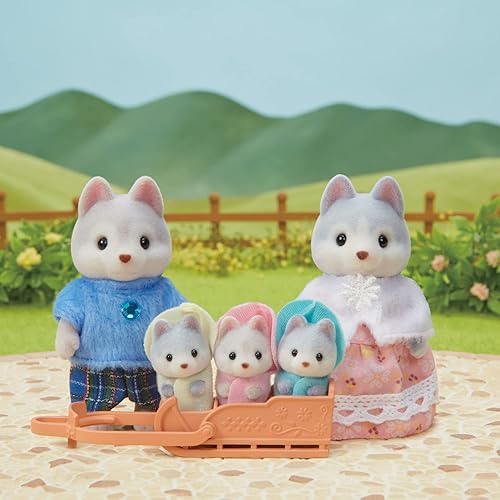 Miniatura 3 de Calico Critters Husky Family - Juego de 5 figuras coleccionables para niños a partir de 3 años