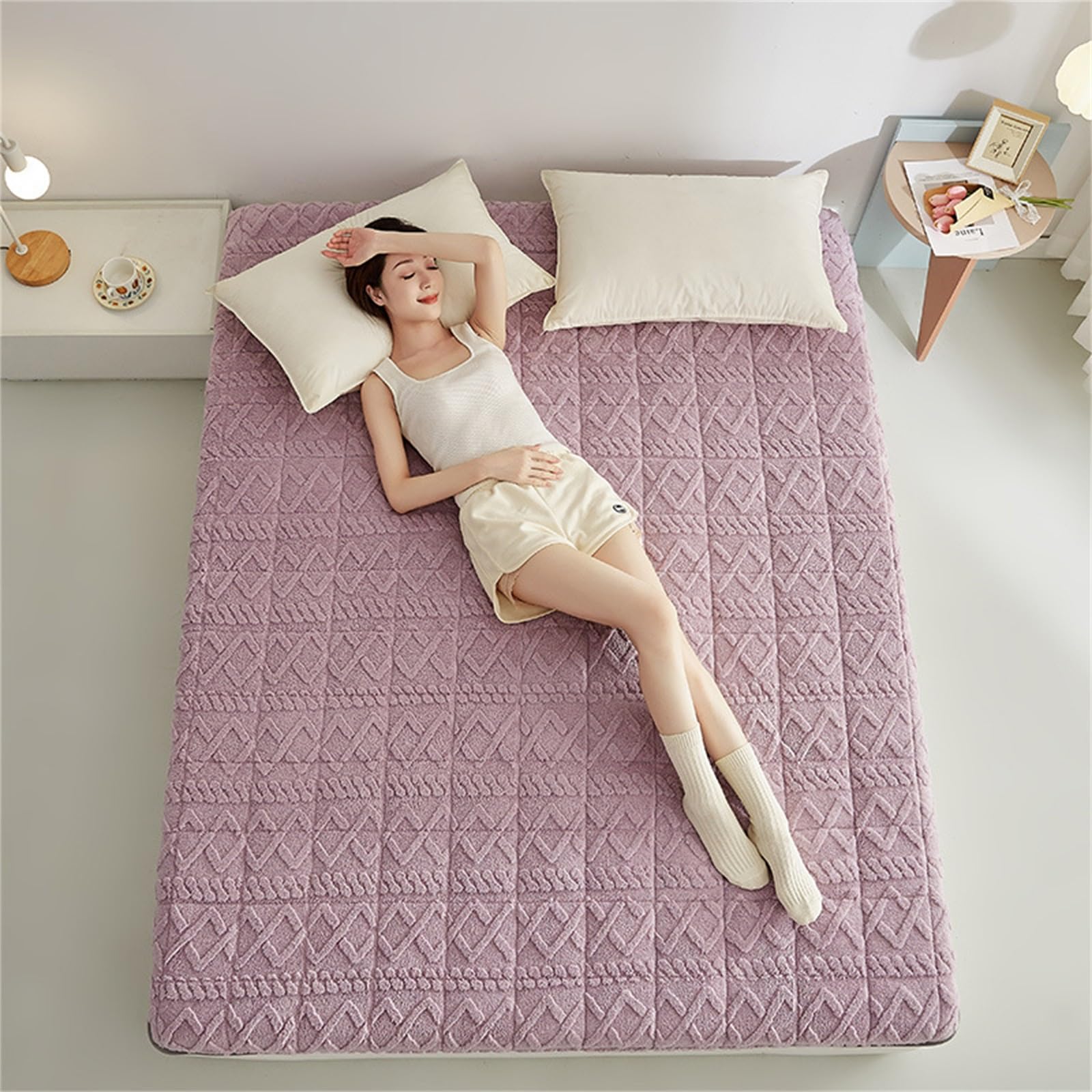 Futon-Matratze, tragbar, faltbar, rutschfestes, atmungsaktives Design für Zuhause und Camping