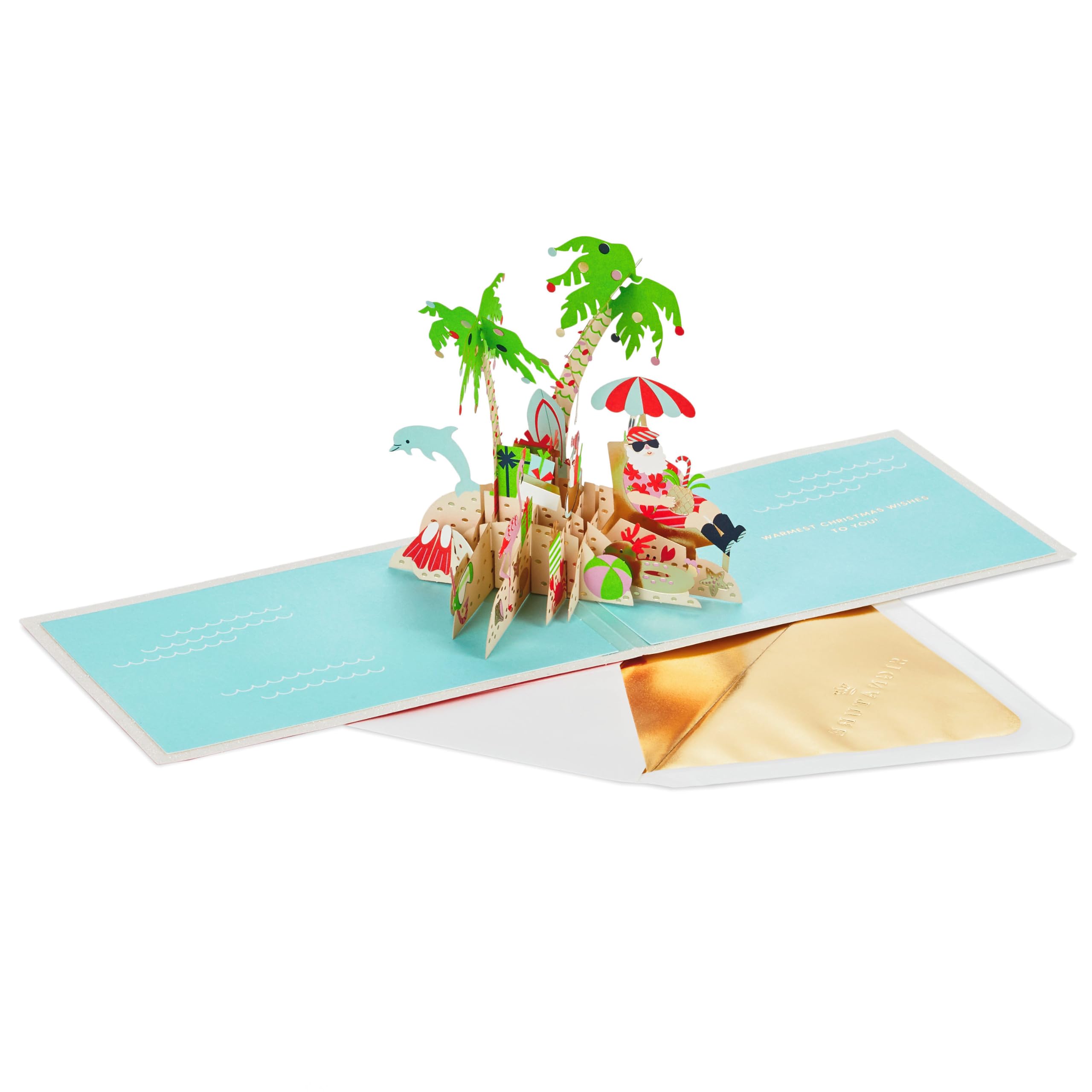 Hallmark Signature Paper Wonder Pop Up Christmas Card (Tropical Santa)