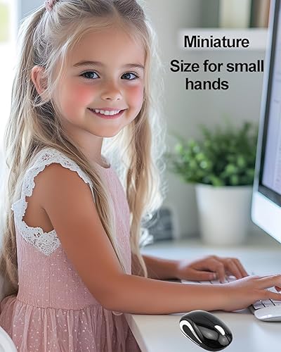 Miniatura 3 de Ratón inalámbrico pequeño, silencioso, lindo, portátil, compacto, de viaje, USB, pequeño, ratones ópticos, 3 botones, 1000 DPI, mouse inalámbrico