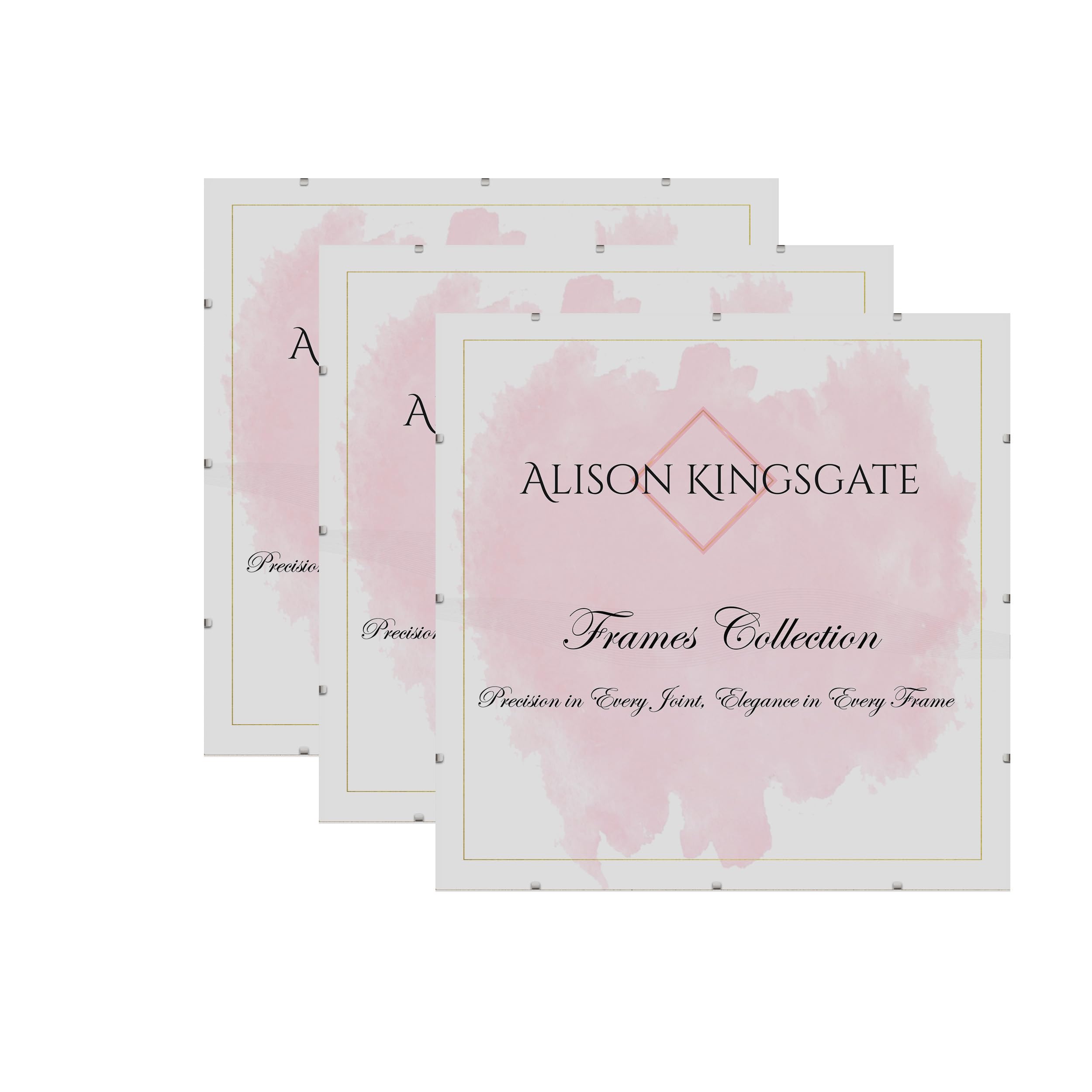 Alison Kingsgate 60X60CM Clip Frame (Pack of 3)- Frameless Picture Frame with Shatter-Resistant Perspex & Sturdy MDF Back- Borderless Clip Photo Frame for Posters, Certificates, Art & Wall Decor — image 1