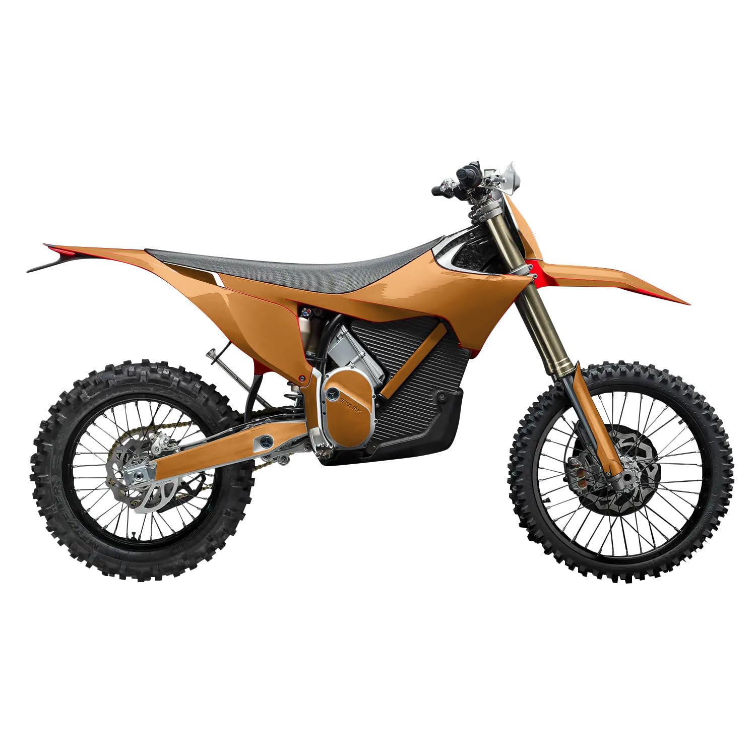 Stark Varg MX 2023-2025 Graphics Kit Wrap - Solid Orange - Varg MX Skin - Premium 3M Vinyl Protective Wrap Decal Cover - Easy to Apply | Crafted in The USA by MightySkins
