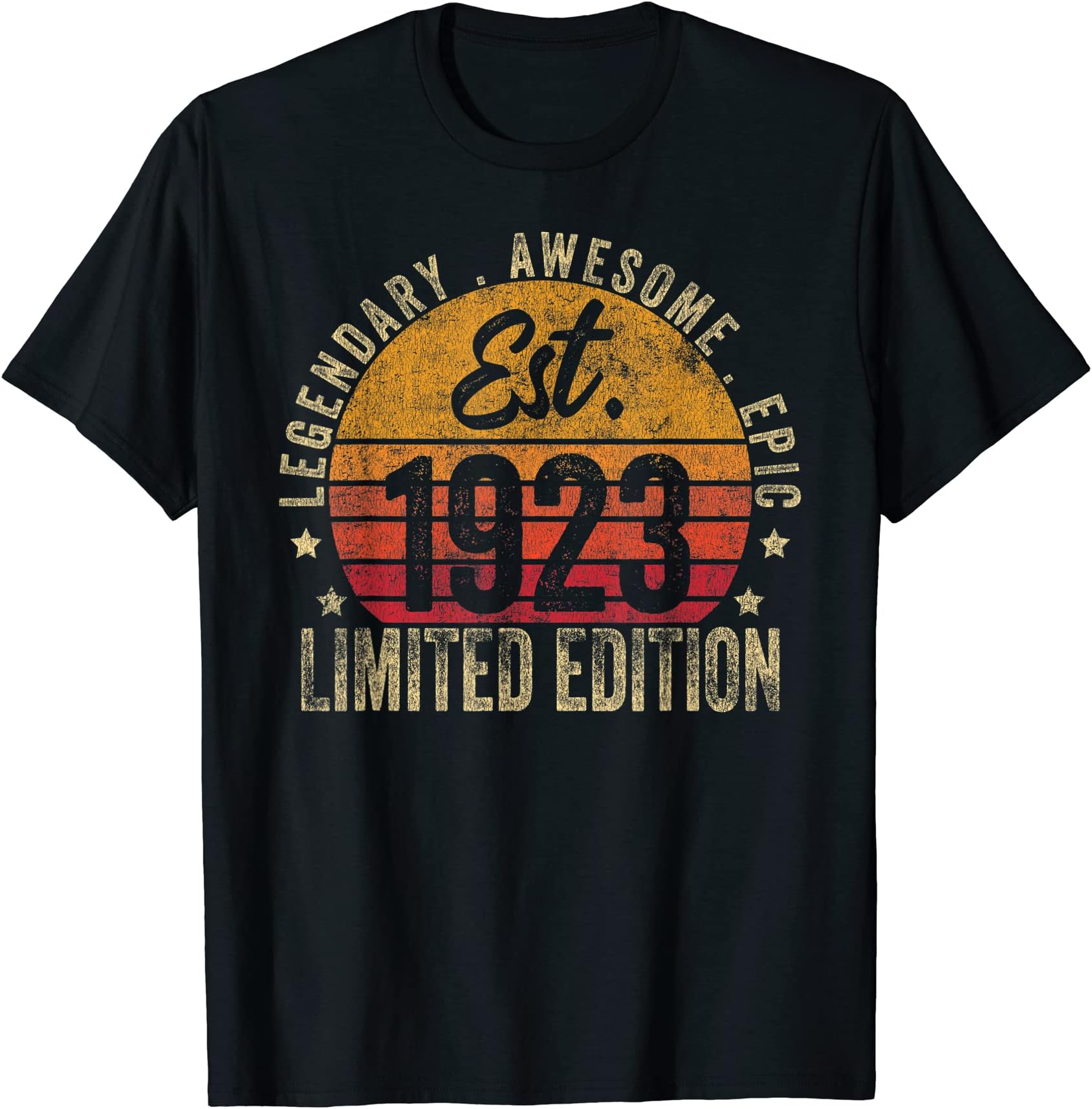 Retro Est 1923 Limited Edition Gifts Born in 1923100th Birthday Vintage 100 Year Old Est 1923 Limited Edition T-Shirt