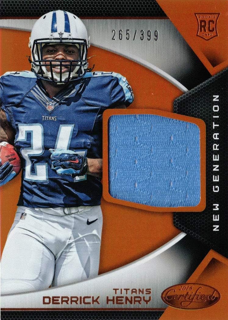 2016 Panini Certified New Generation Orange Football #12 Derrick Henry Player Worn Jersey Rookie Card - Only 399 made!