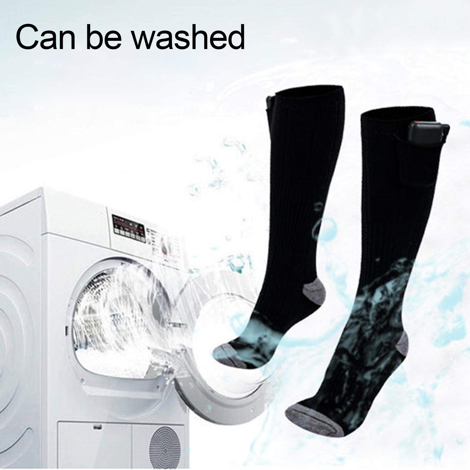 Chaussettes Chauffantes, Chaussettes Chauffantes Électriques pour Hommes Femmes, Chaussettes d'hiver Chaudes en Coton pour Sports de Plein Air - Camping, Pêche, Cyclisme, Moto, Patinage et Ski