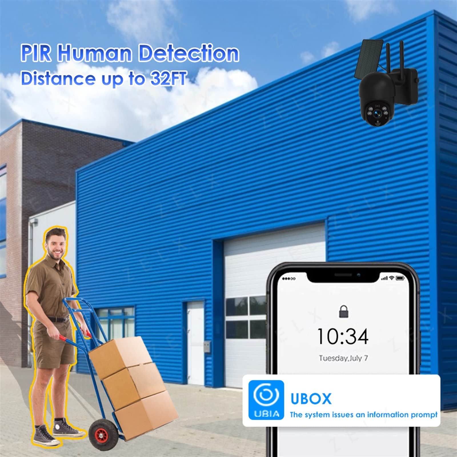 Telecamera Wifi Esterno, Telecamera di sicurezza 4G Telecamera IP solare 1080P CCTV Rilevazione movimento casa intelligente Videosorveglianza Visione notturna Batteria esterna ,Sicurezza, Antifurto(4G