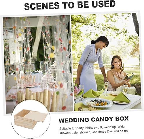 Miniatura 6 de DOITOOL Caja de madera para dulces, caja de madera, contenedor de ornamento con tapas, retro Cajitas de para joyeria, joyería rústica, cajitas para