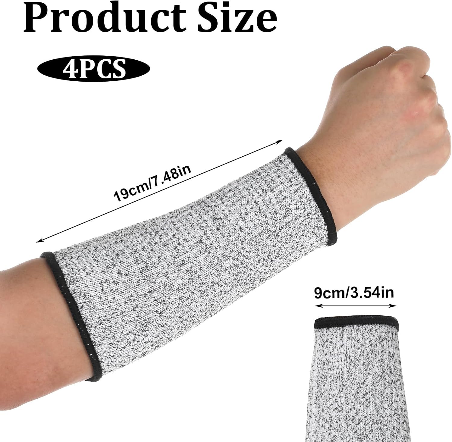 2 Pair Cut Resistant Sleeve Protective Arm Sleeves Dog Bite Safety Arm Sleeves Cut Resistant Forearm Sleeve Level5 Arms Burn Protective for Thin Skin Bruising Men Women - Image 2