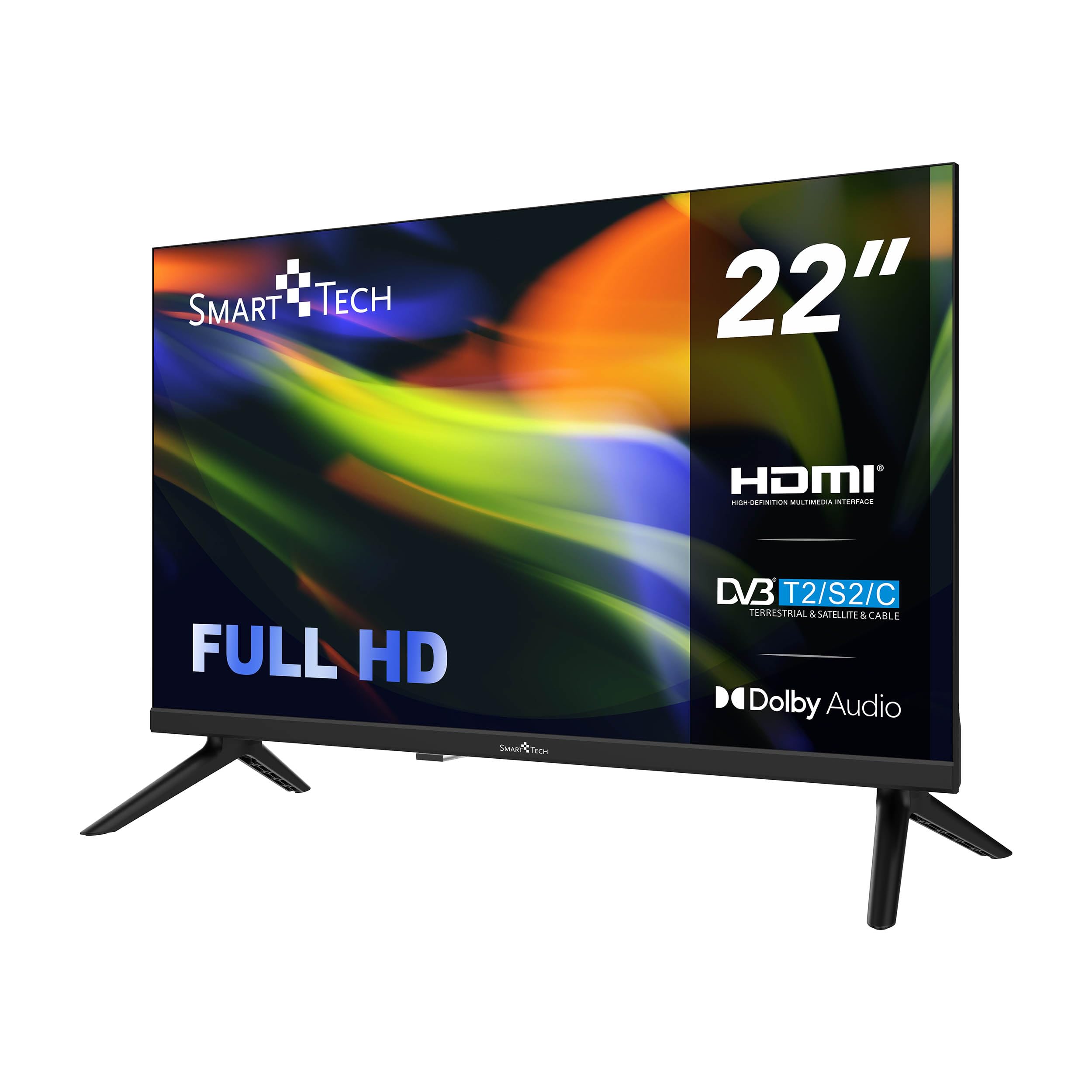 Smart Tech Televisor LED Full HD de 22" (55 cm) 22FN01V (no Conectado), HDMI, USB, resolución: 1920 × 1080