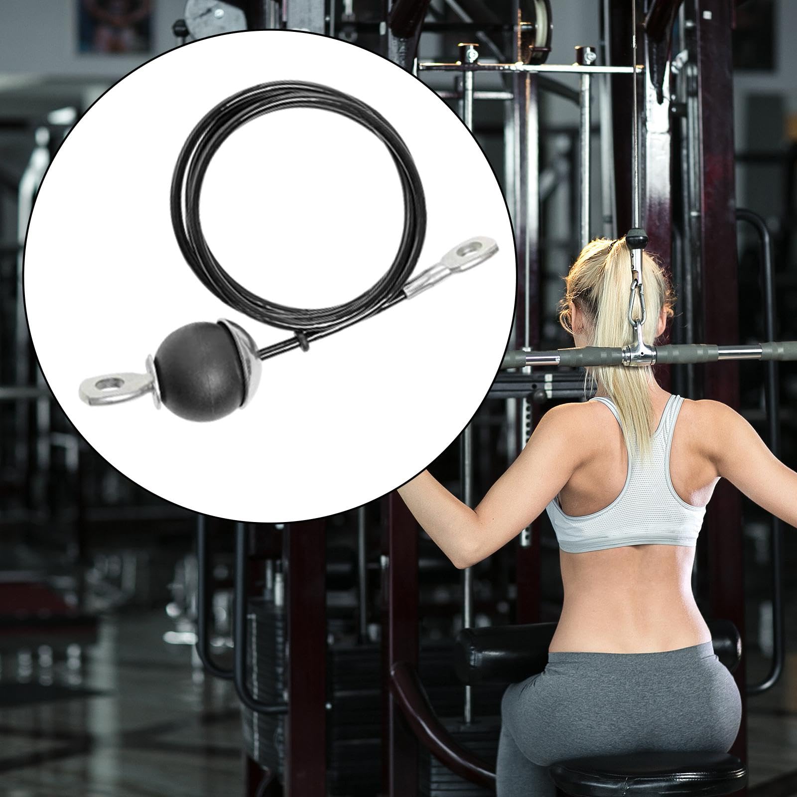 Fitness Cavo Acciaio Fune Pulley Allenamento Palestra Fune Acciaio Installazione Semplice per Funzione Estensione Braccia Adatto a Esercizi