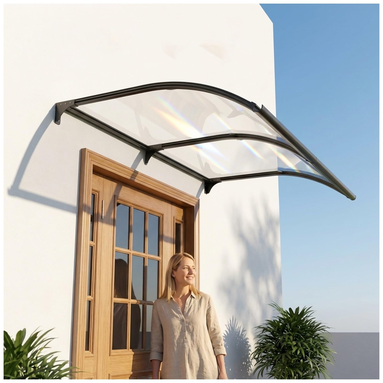 Tejadillo de protección contra sol y lluvia marquesinas exterior 110x360cm