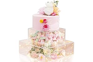 2 Set Clear Acrylic Cake Box Stands