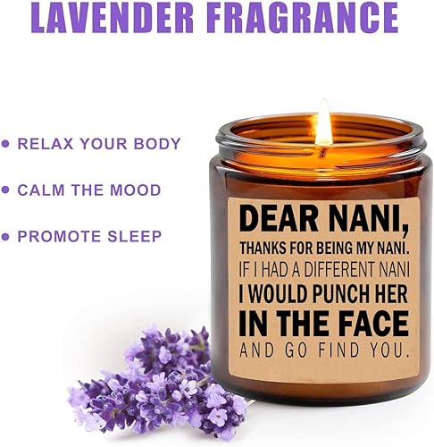 Miniatura 2 de Averaze Nani Candle-Nani Regalos de nietos-I'd Punch Another in The Face-Fun Gag para el Día de la Madre, velas perfumadas de lavanda, 8 onzas