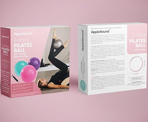 Miniatura 3 de AppleRound Exercise Ball with Pump, 9-Inch Small for Pilates, Yoga, Core Stability - Choose Pack of 1 Ball + 1 Pump or Pack of 2 Balls + 1 Pump