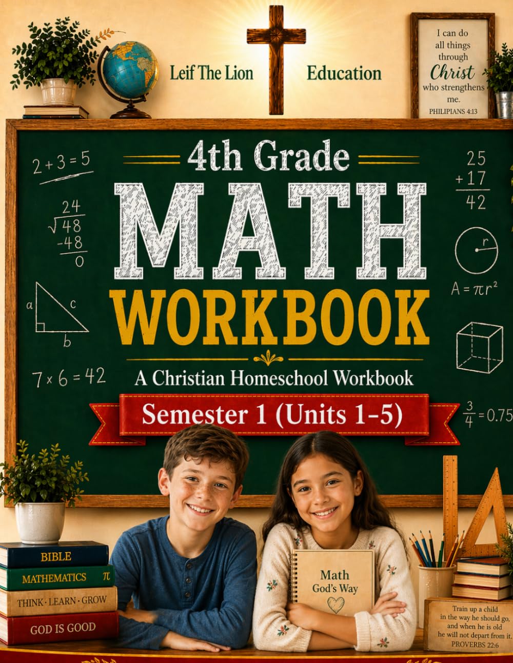 4th Grade Math - Semester 1 (Units 1 - 5): A Christian Homeschool Workbook (Homeschool Math Subjects)