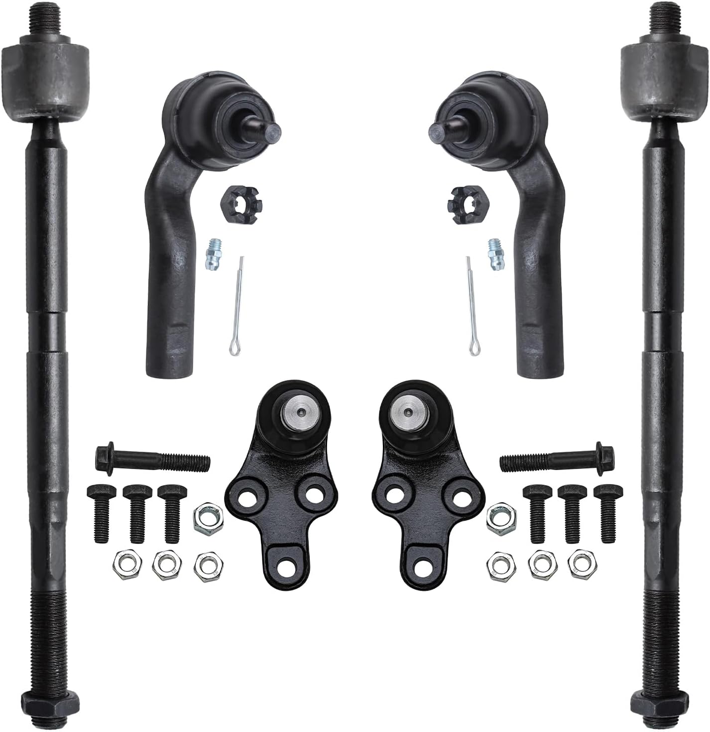 Detroit Axle - Front Ball Joints Tie Rods Kit for Ford 2013-2018 Escape, 2 Lower Ball Joints 4 Outer Inner Tie Rod Ends 2014 2015 2016 2017 Replacement