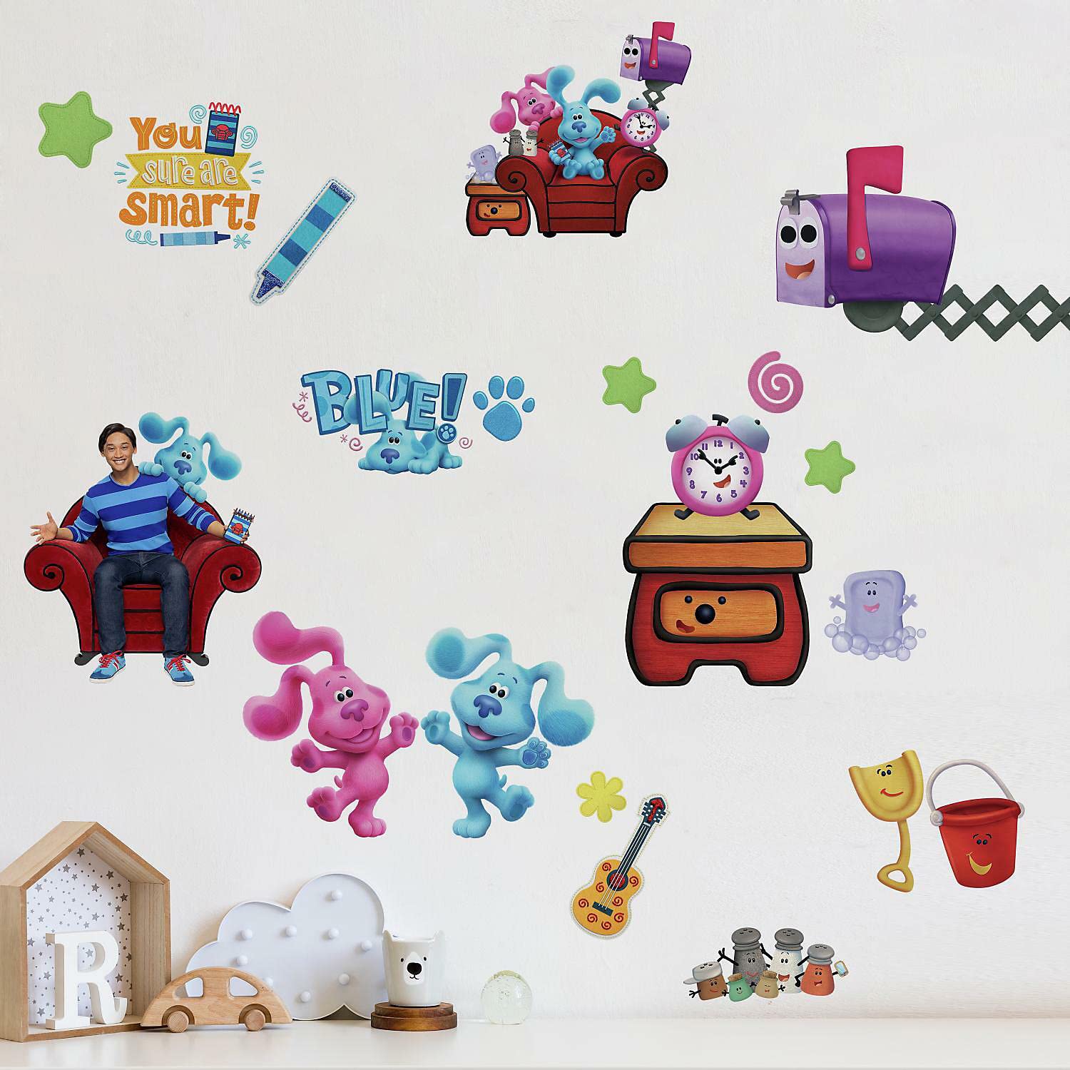 RoomMates RMK4881SCS Blue's Clues Peel and Stick Wall Decals, Blue, Pink, Purple - Image 3