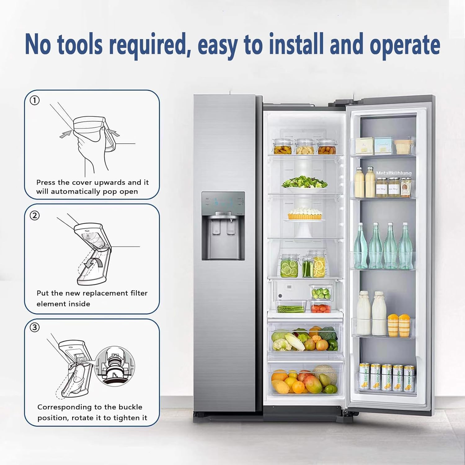 1 Pack Water Filter Compatible with Samsung Water Filter DA29-00020A/B, HAF-CIN/EXP, DA29-00020A, DA29-00020B-1, RS25J500DSR, HAF-CIN, RF263BEAESR, RF4287HARS, RF28HFEDBSR