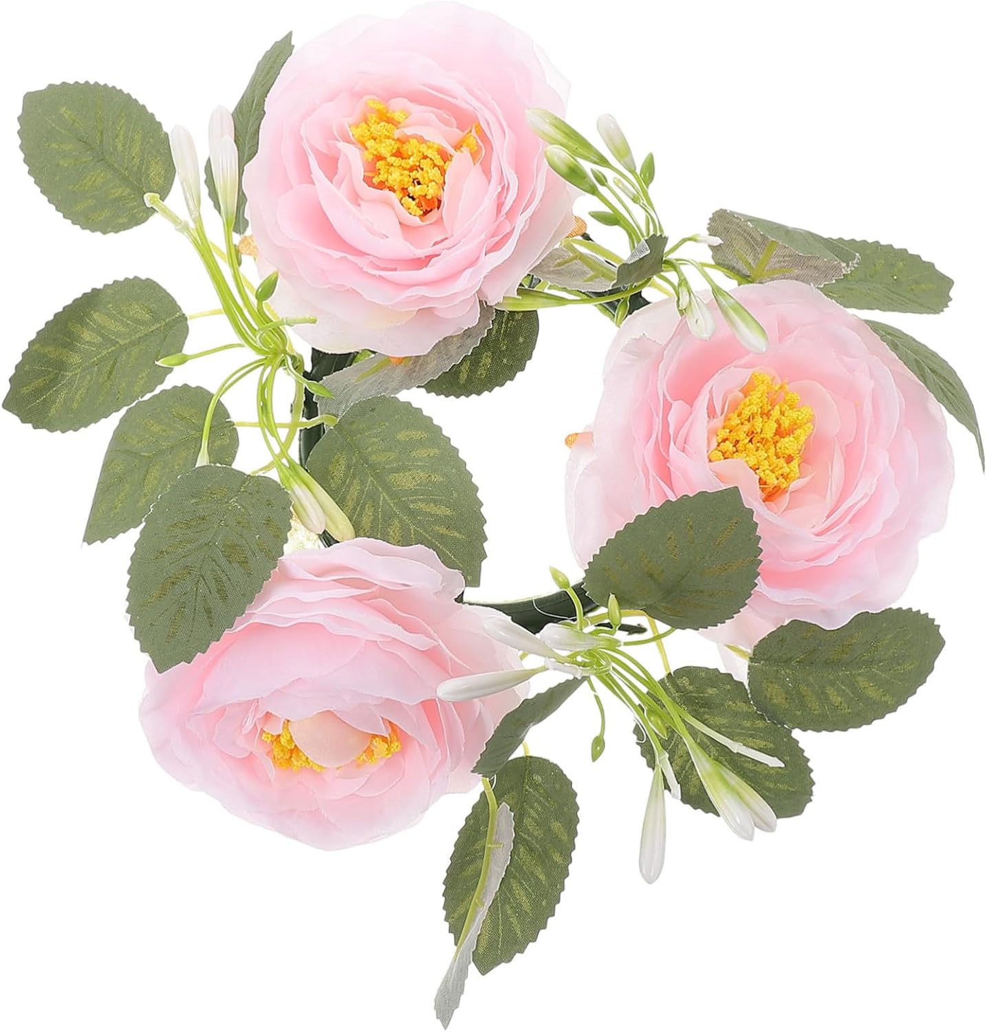 DECHOUS Candle Wreath Artificial Flowers and Leaves Elegant Centerpiece for Weddings Parties and Home Decor Realistic Floral Arrangement for Candle Holders and Table Settings