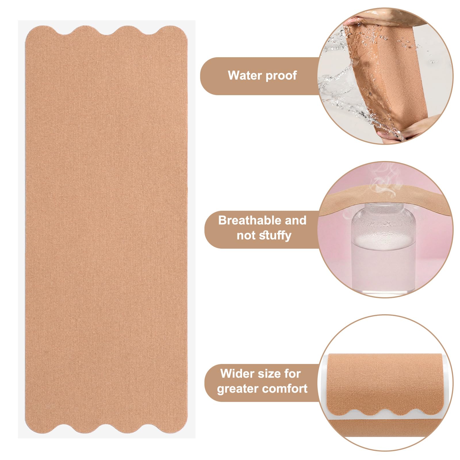 Shinymoon 40 Pcs 4 Inch Precut Trans FTM Chest Binding Tape with 40 Pcs Nipple Covers Extra Wide Chest Binding Tape for FTM Transgender