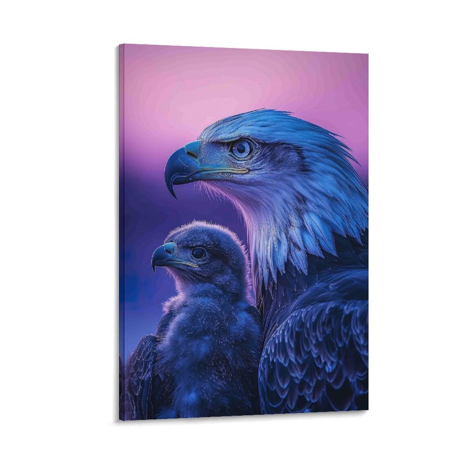 DHBANEIOK Eagle with Chick Wall Decor Poster Canvas Prints Picture Modern Canvas Wall Art Picture Wall Hanging for Bathroom Wall Decor 24x36inch(60x90cm)
