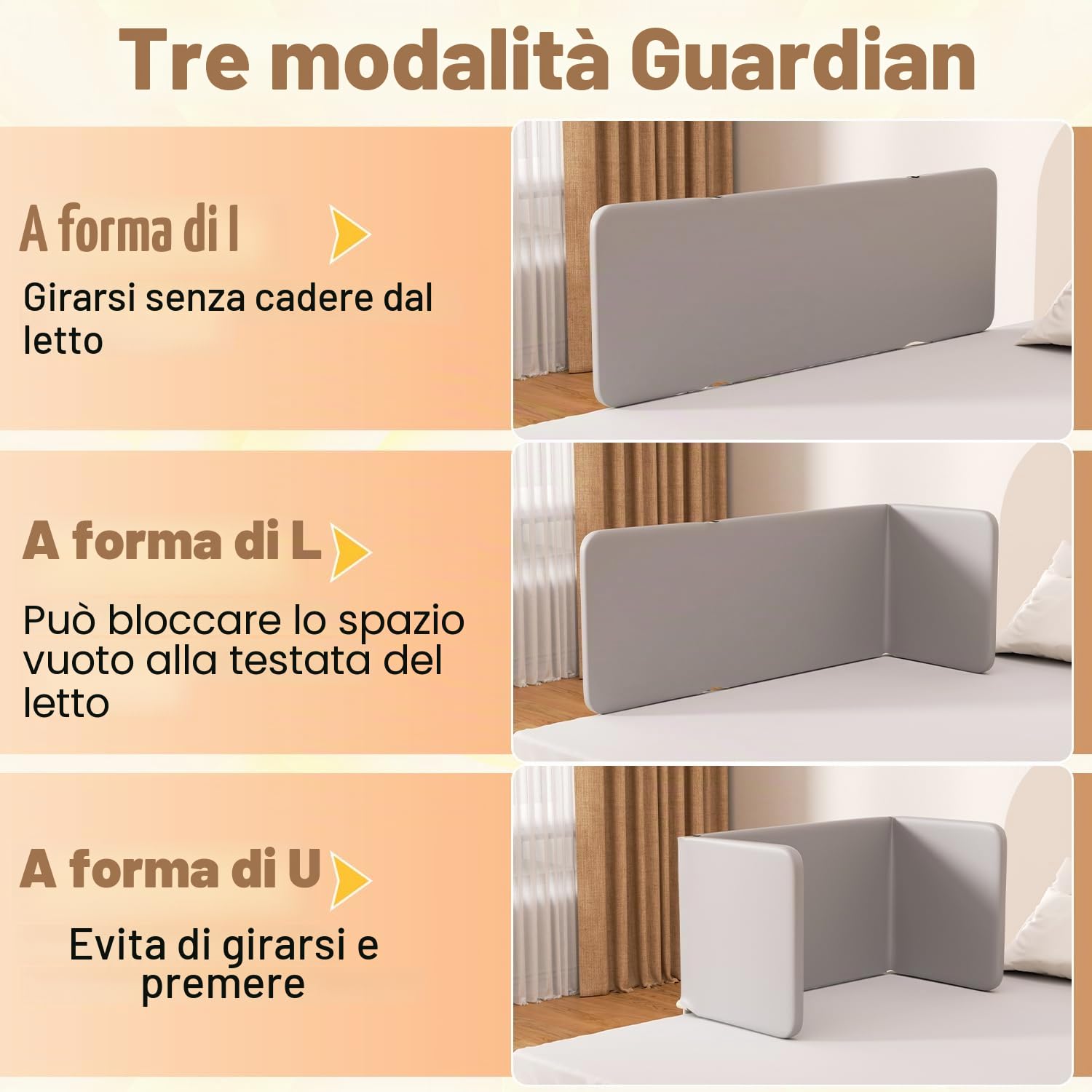 Griglia di protezione per letto, 120 cm, regolabile in altezza, per lettino, portatile, per viaggi, facile da montare