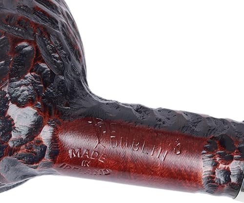 Miniatura 7 de Peterson Pipes Junior Rusticated Canted Apple - Diseño vintage de pipa inglesa, pipa de tabaco pequeña hecha a mano, pipa de madera clásica de brezo