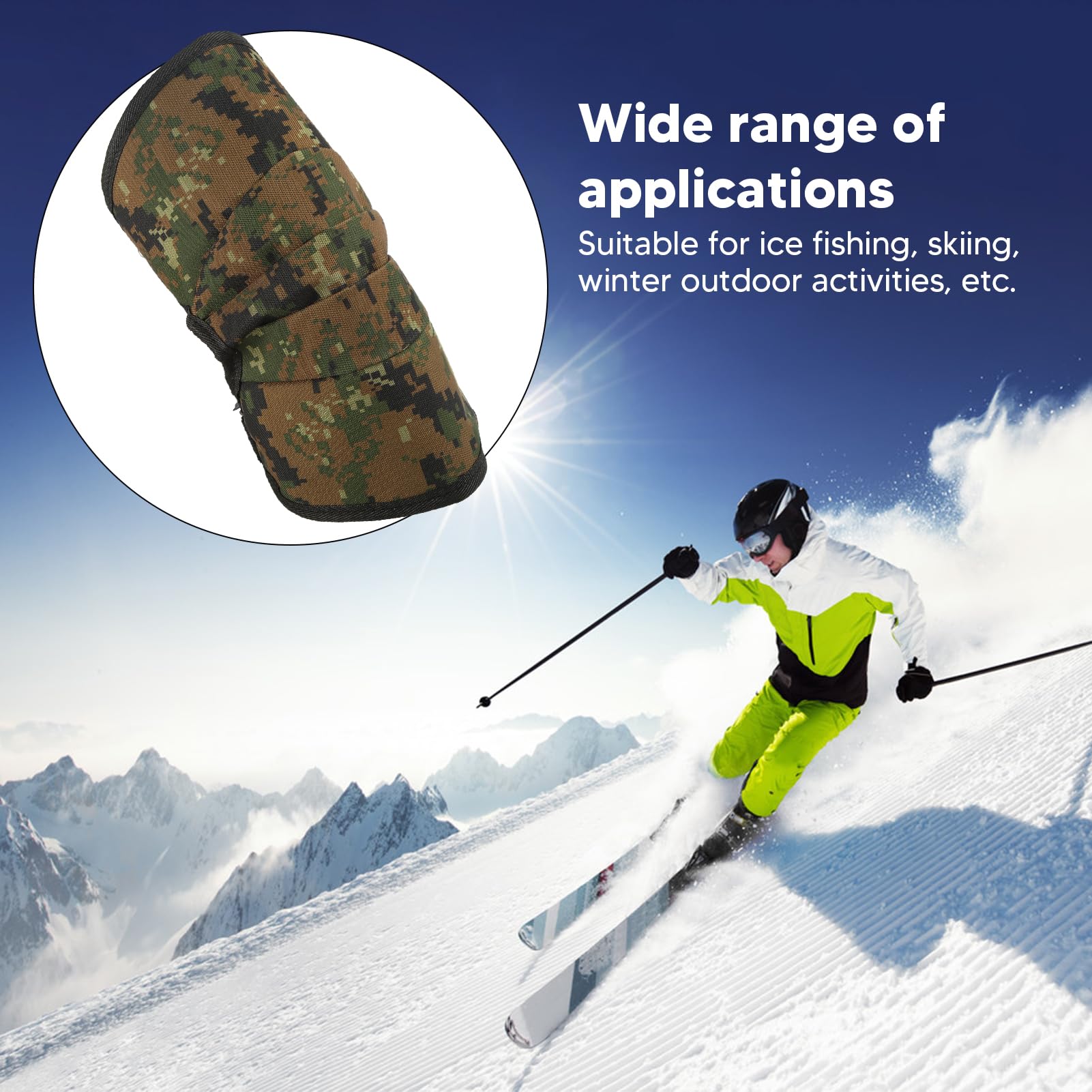 QANYEGN Camouflage Ice Fishing Knee Pads, Elbow Protective Pads Set, Gel Knee Pads for Skiing Skating Snowboarding