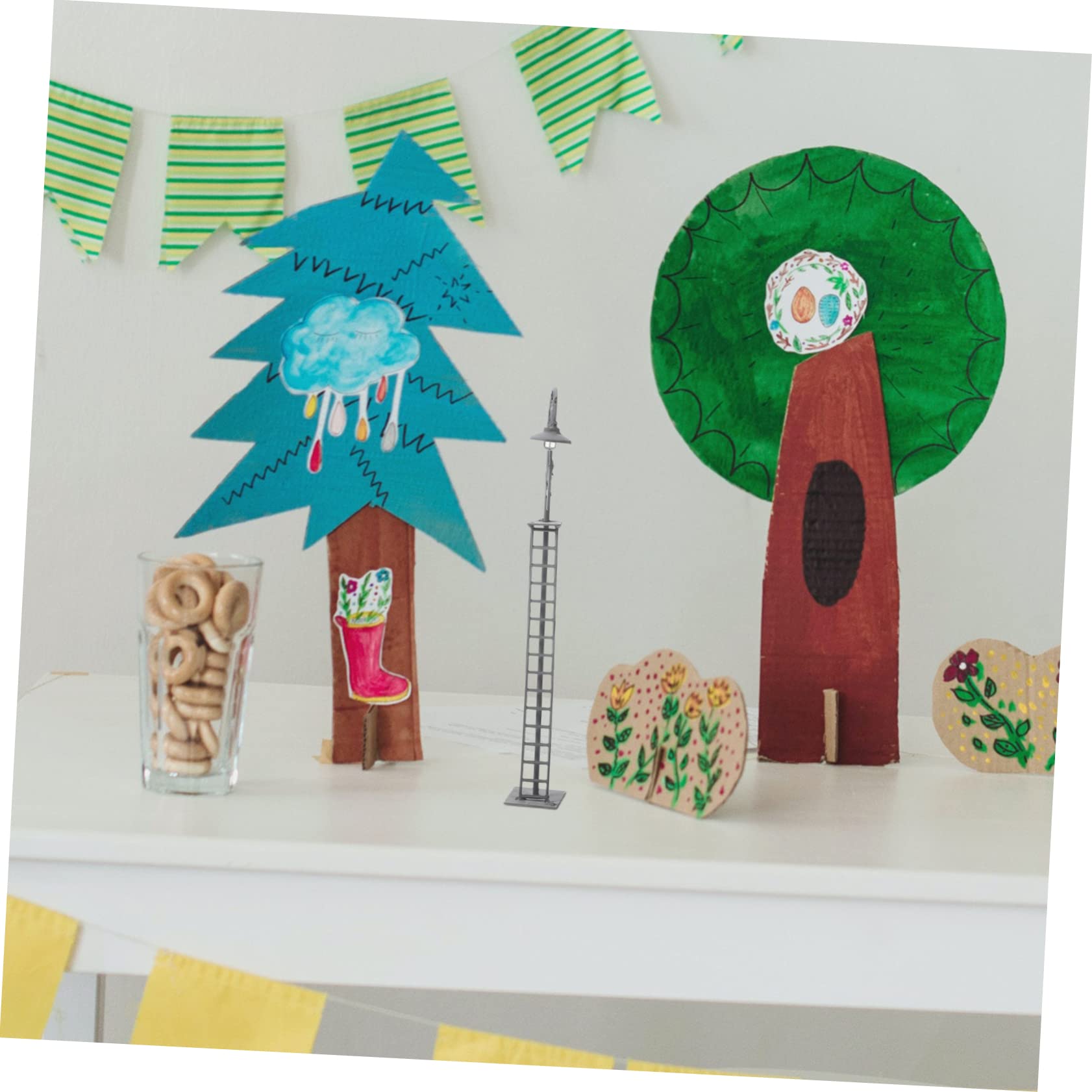 BELLIFFY Mini Railroad Light Model Train Lamp Decor Model Railway Train Building