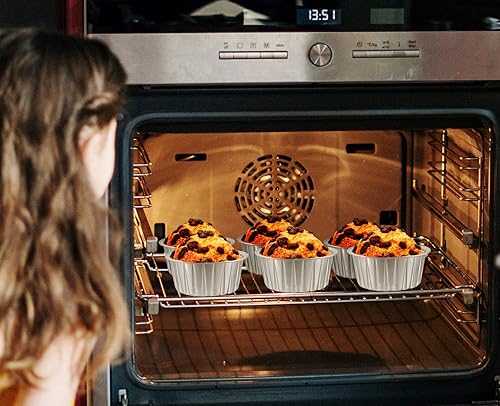 Miniatura 6 de Free-Air - Juego de 50 forros para cupcakes con tapas de cúpula, papel de aluminio de 5 onzas para hornear, moldes para magdalenas, postres, pudín