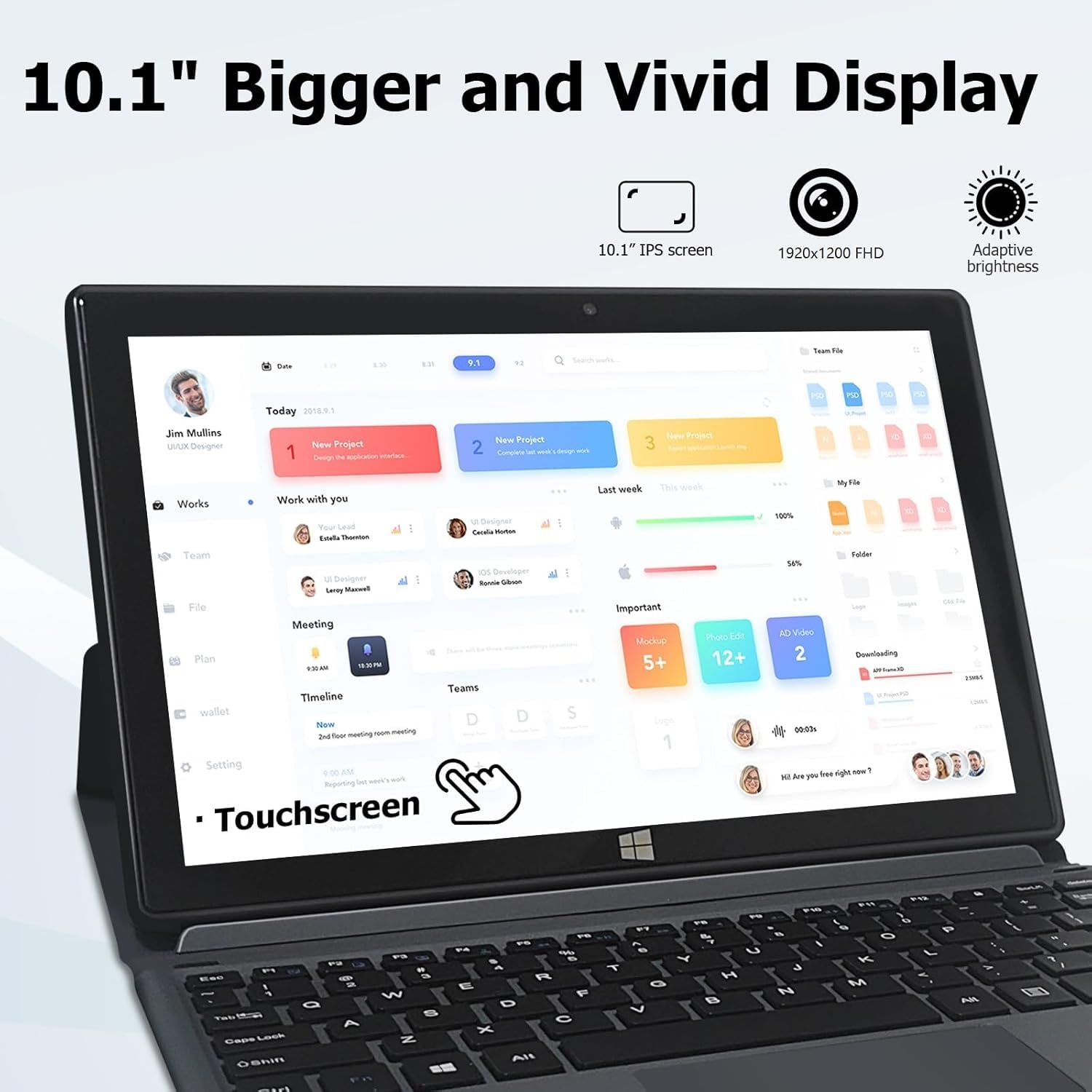 Amazon.com : HONGSAMDE NEW 2 in 1 10.1 Inch Windows 11 Pro Tablet