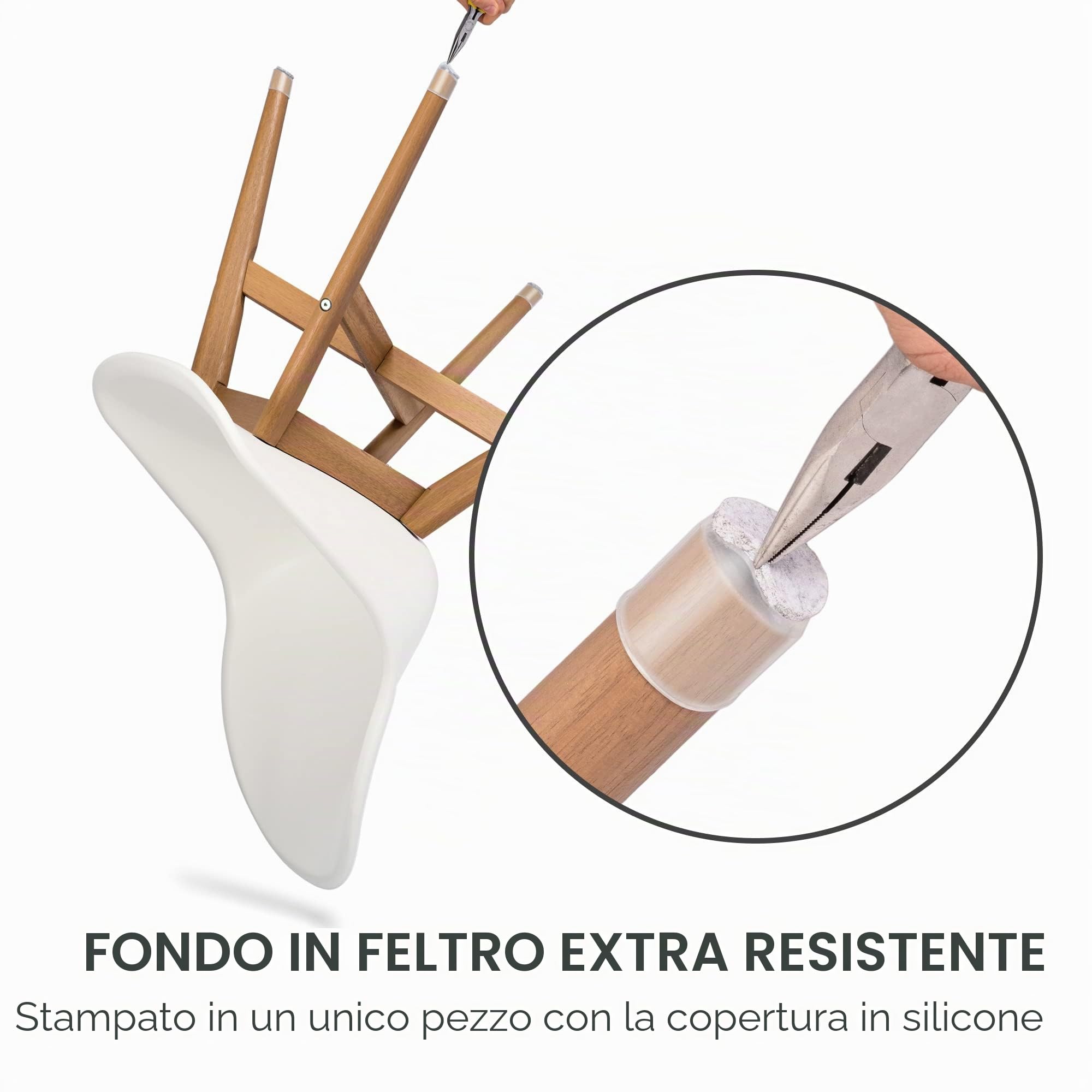 Aneaseit Protezioni per gambe della sedia, 3,8 cm x 16 pezzi, in morbido silicone, per piedini di mobili e pavimenti in legno, misura media